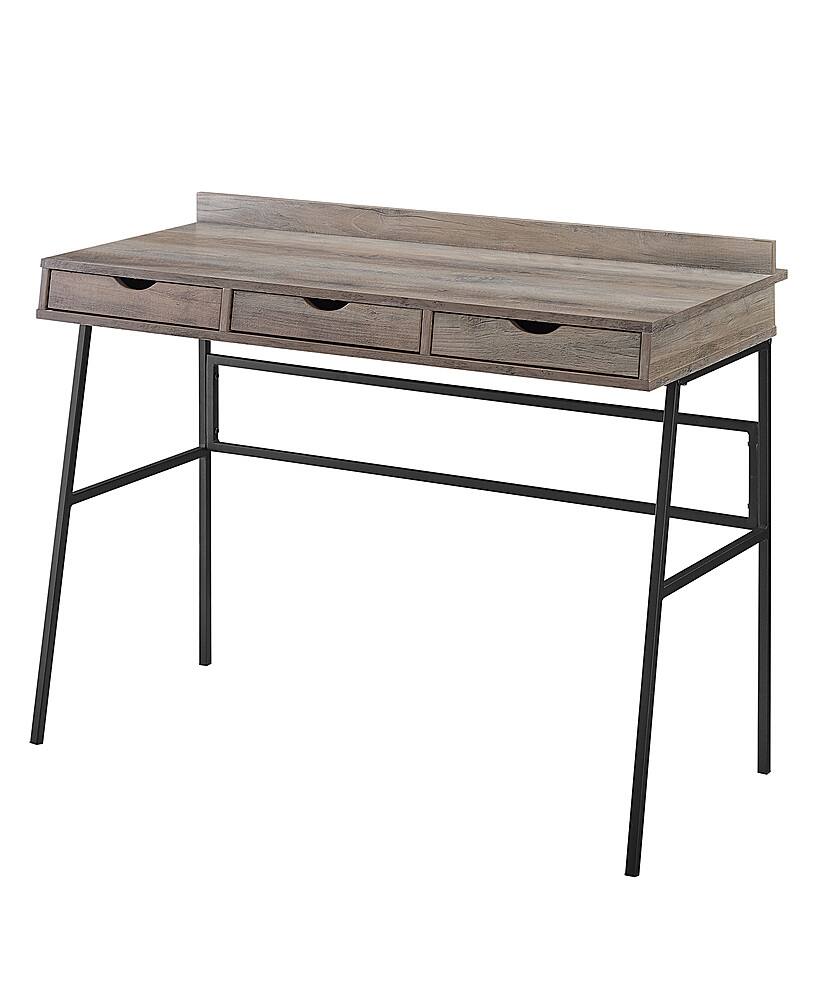 Left. Walker Edison - Modern Industrial 3-Drawer Wood Computer Desk - Gray Wash.