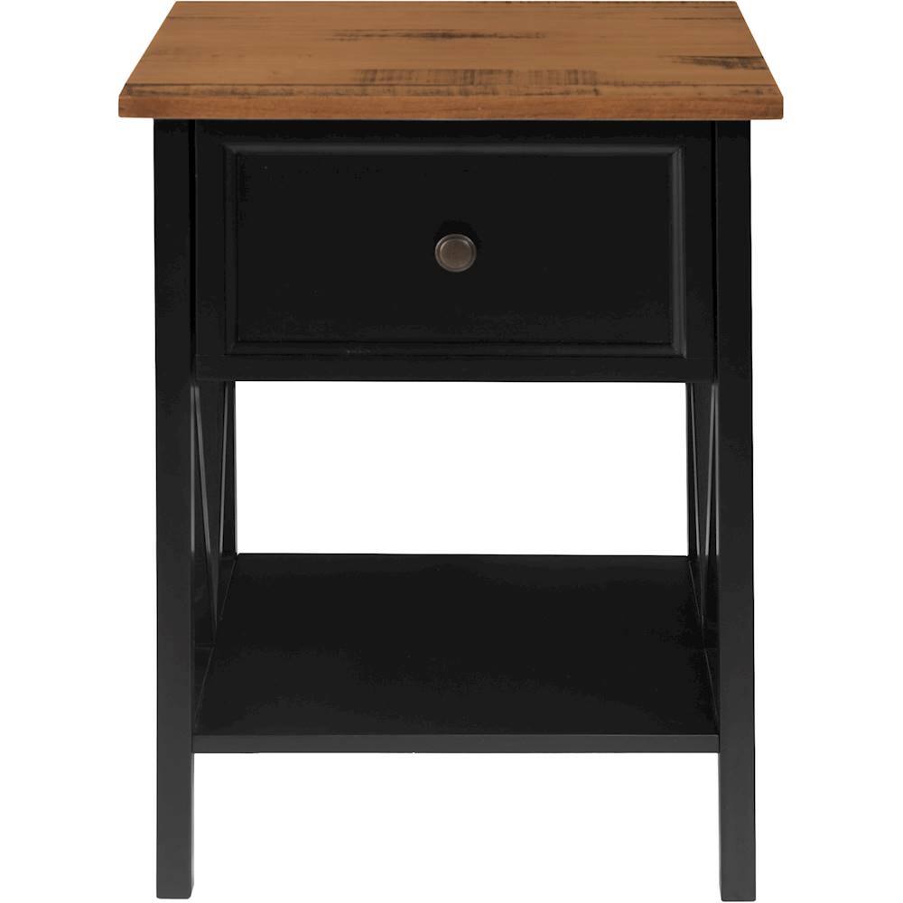 Walker Edison Rectangular Solid Pine Wood 1 Drawer Side Table ...