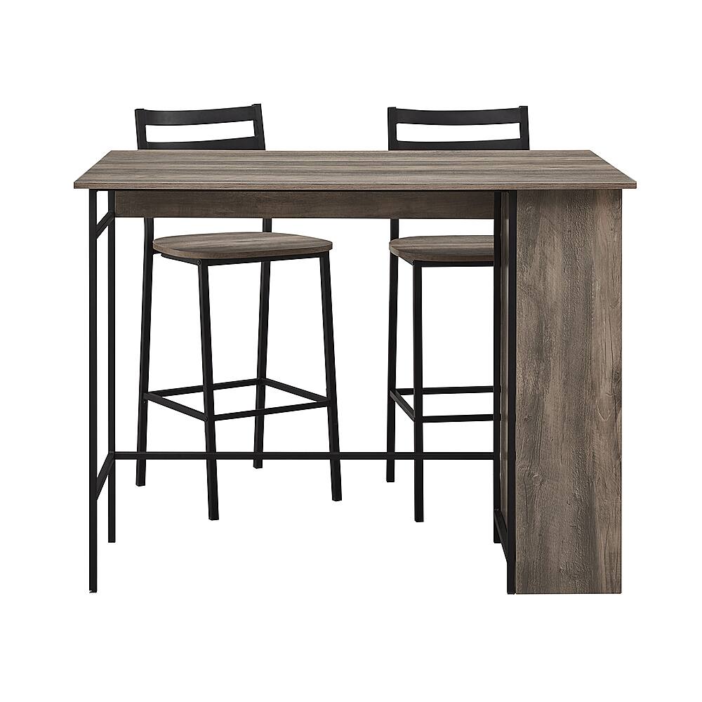 Alt View 11. Walker Edison - Rectangular Drop Leaf MDF Counter Table (Set of 3) - Gray Wash.