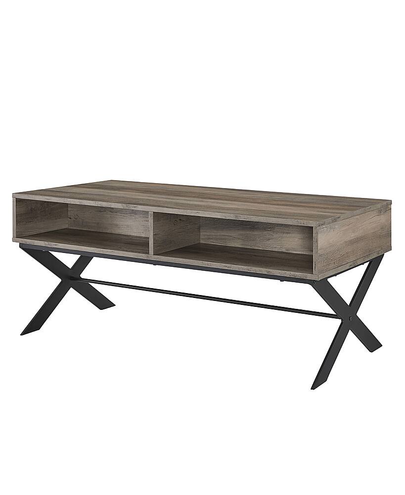 Left View: Walker Edison - Rectangular MDF Coffee Table - Gray Wash