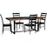 Angle. Walker Edison - Rectangular Farmhouse Dining Table (Set of 5) - Mahogany/Black.