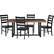 Front. Walker Edison - Rectangular Farmhouse Dining Table (Set of 5) - Mahogany/Black.