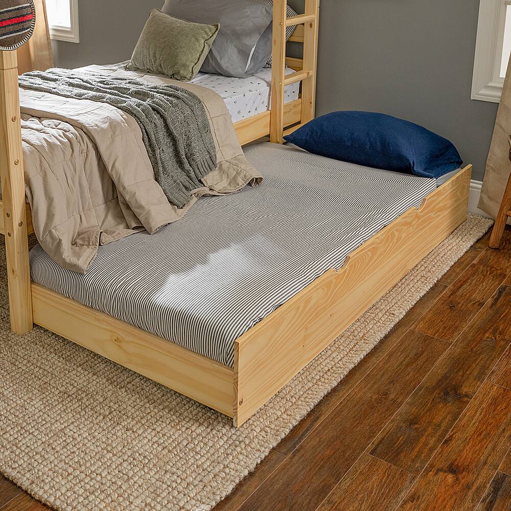 Best Buy Walker Edison Solid Wood Twin Trundle Bed Frame BBTW40NL