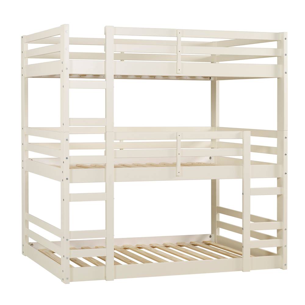 Angle View: Walker Edison - Transitional 44" Twin-Size Triple Bunk Bed - White