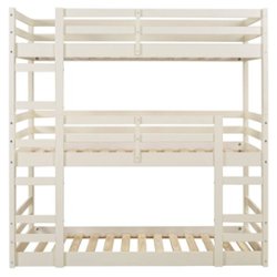 Walker Edison - Transitional 44" Twin-Size Triple Bunk Bed - White - Front_Zoom