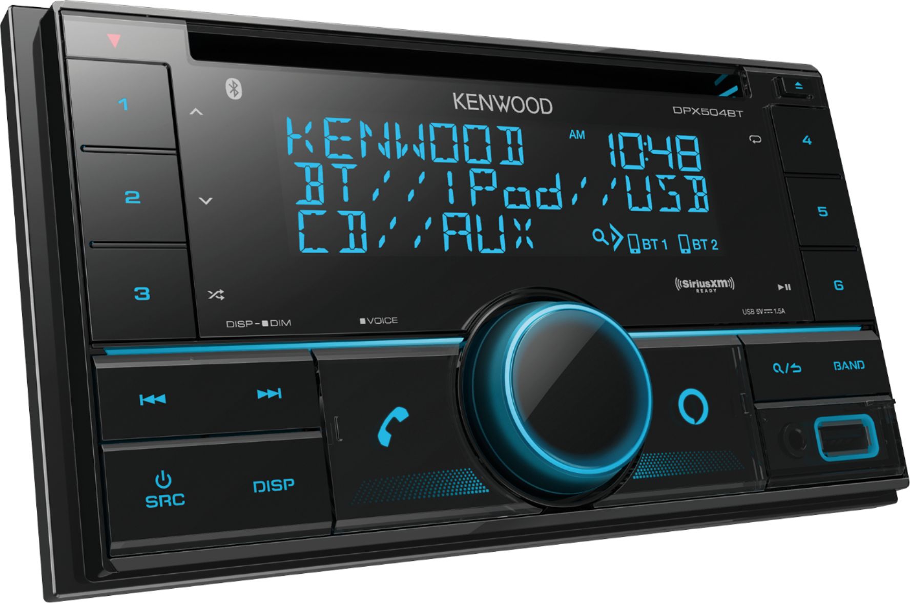 Angle View: Kenwood - Built-in Bluetooth - In-Dash CD/DM Receiver - Black