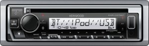 Kenwood - In-Dash CD/DM Receiver - Built-in Bluetooth - Satellite Radio-Ready with Detachable Faceplate - Silver - Front_Zoom