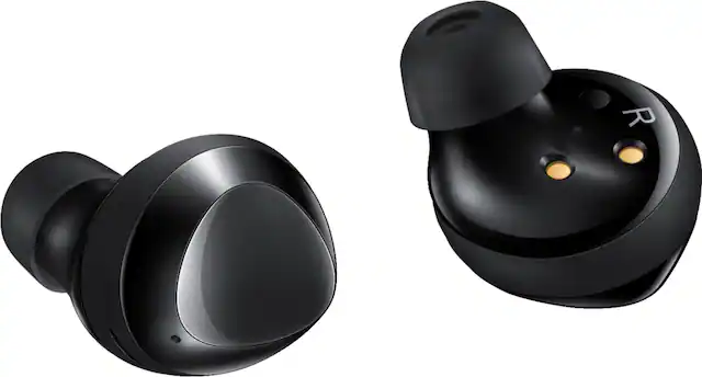 Front. Samsung - Galaxy Buds+ True Wireless Earbud Headphones - Black.