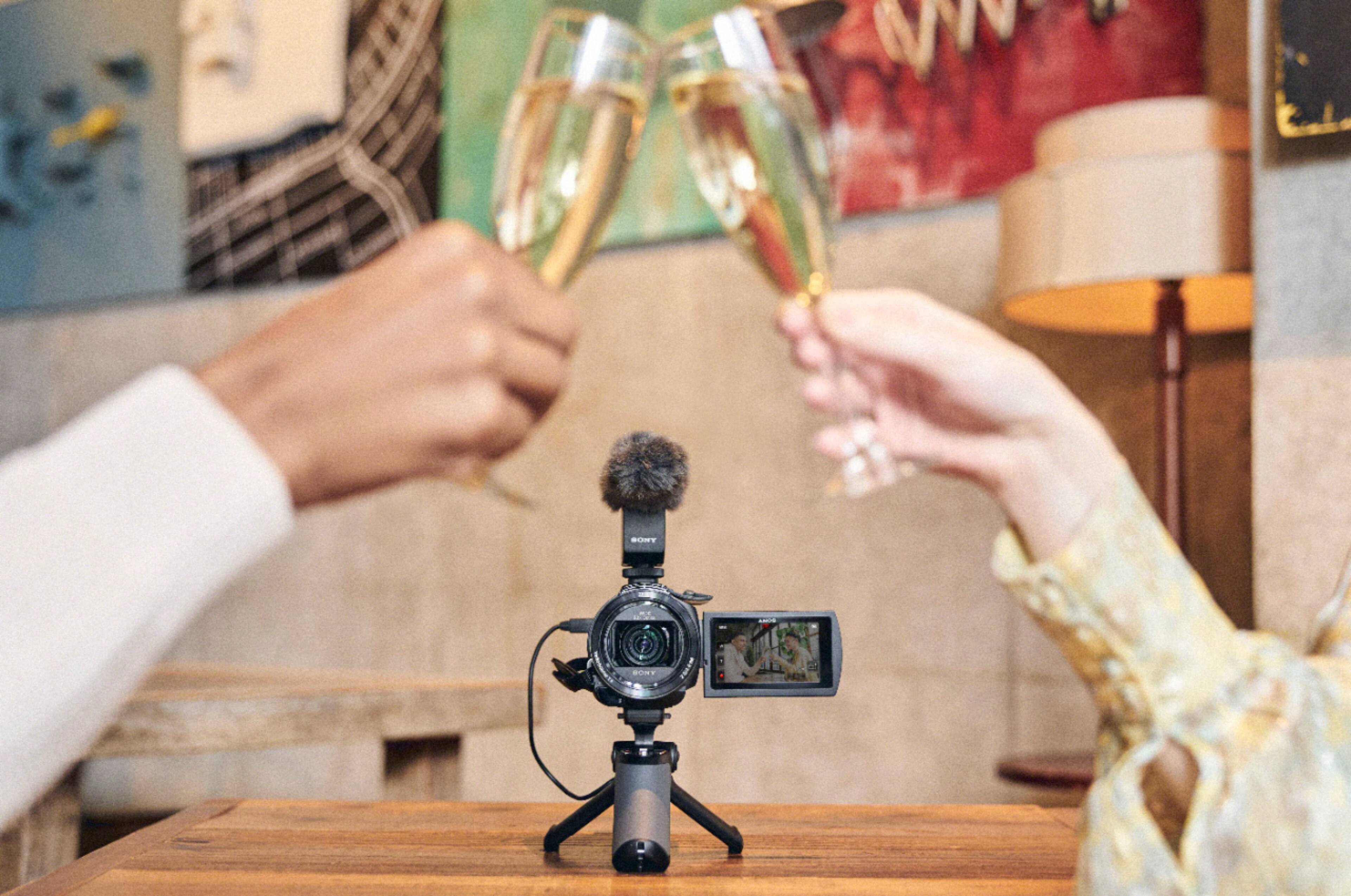 Alt View 34. Sony - Handycam AX43 4K Camcorder - Black.