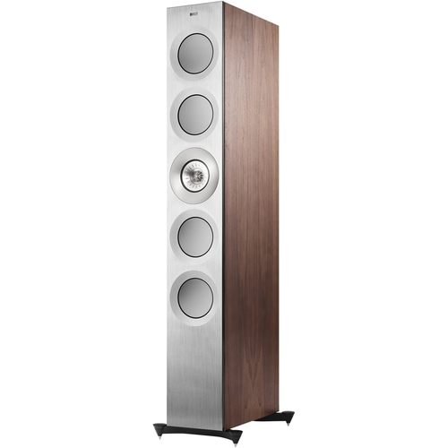 KEF - Reference Quad 6-1/2" Passive 3-Way Floor Speakers (Each) - Silver Satin/Walnut