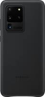 Samsung - Leather Back Cover Case for Samsung Galaxy S20 Ultra 5G - Black - Front_Zoom