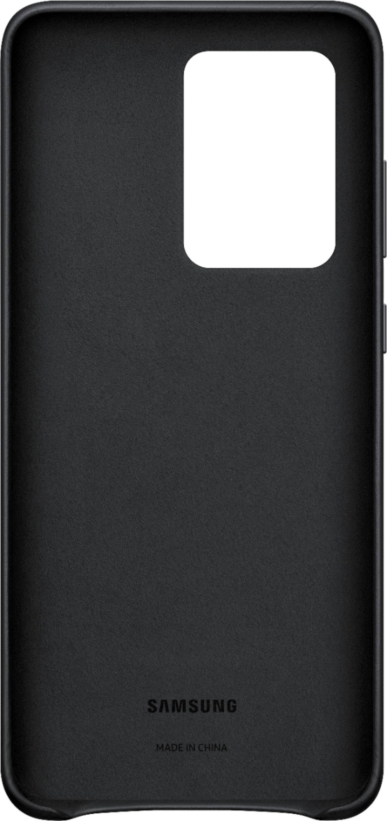 Alt View 3. Samsung - Leather Back Cover Case for Samsung Galaxy S20 Ultra 5G - Black.