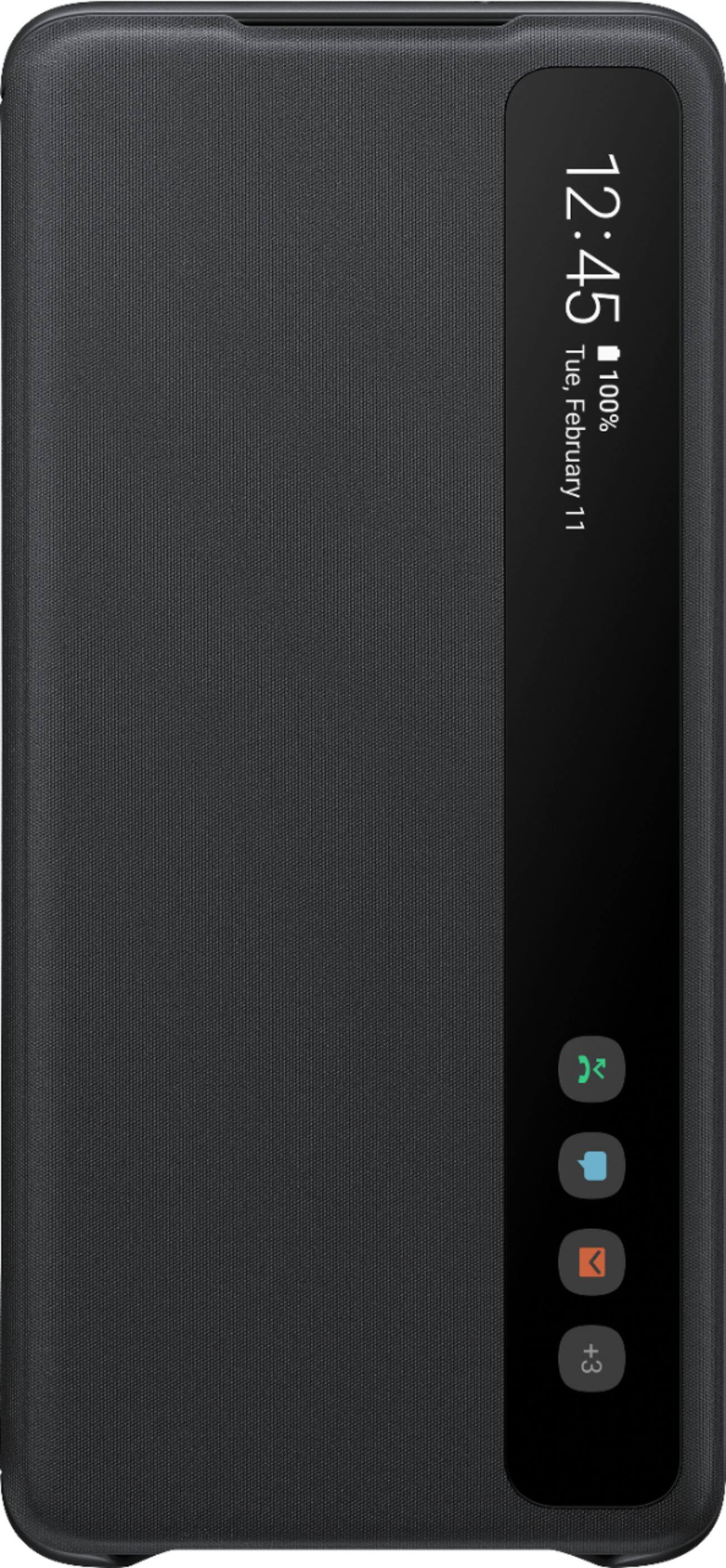 Front. Samsung - S-View Flip Cover Case for Samsung Galaxy S20+ 5G - Black.