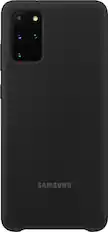 Front. Samsung - Silicone Cover Case for Samsung Galaxy S20+ 5G - Black.