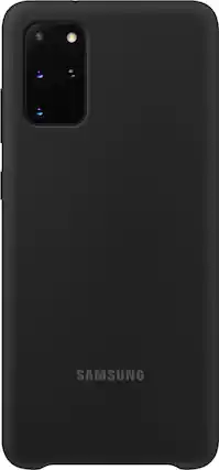 Front. Samsung - Silicone Cover Case for Samsung Galaxy S20+ 5G - Black.