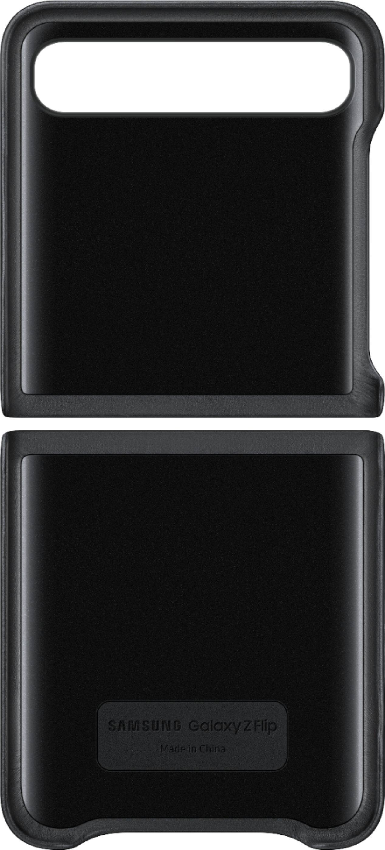 Alt View 3. Samsung - Flip Leather Cover Case for Samsung Galaxy Z Flip - Black.