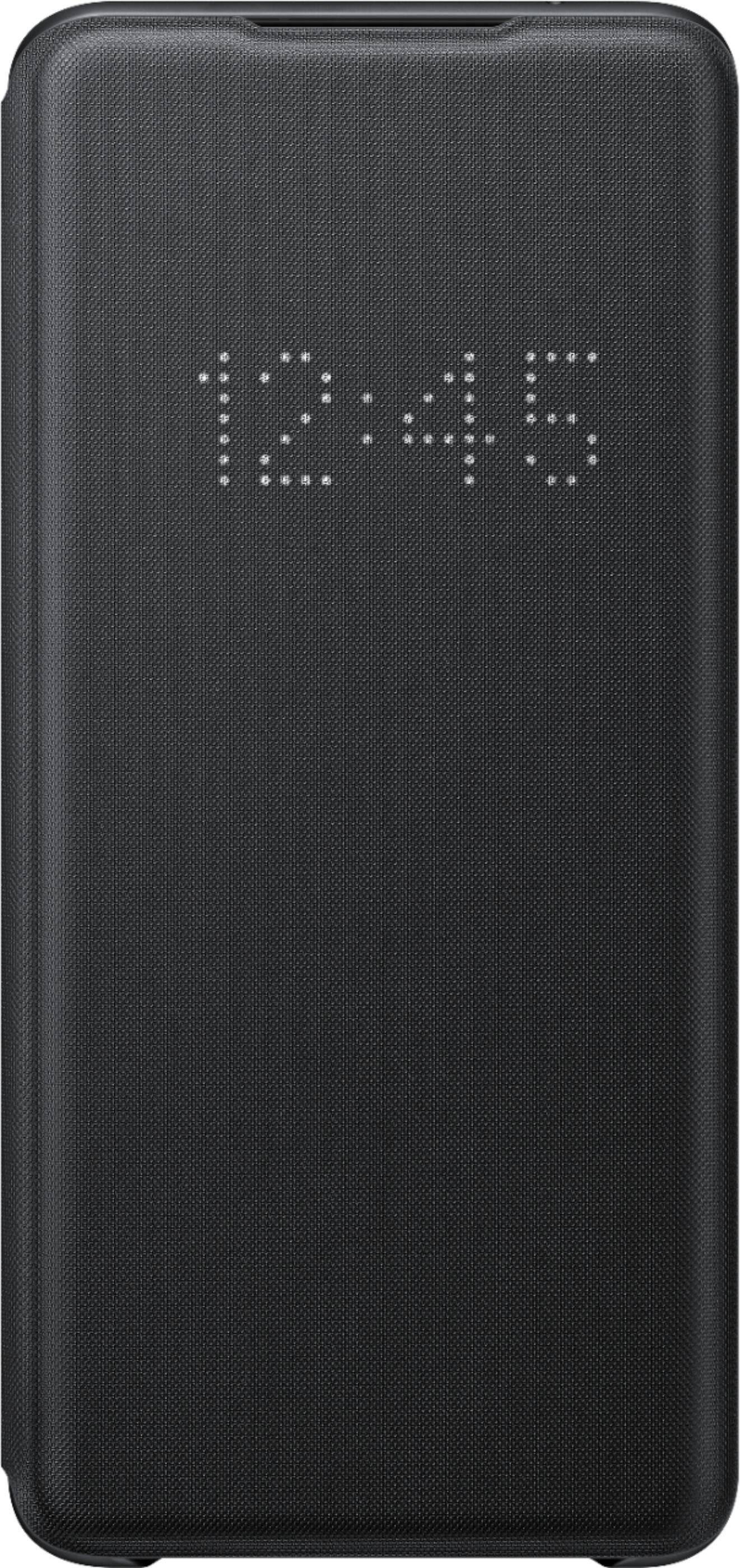 Front. Samsung - LED Wallet Cover Case for Samsung Galaxy S20 Ultra 5G - Black.