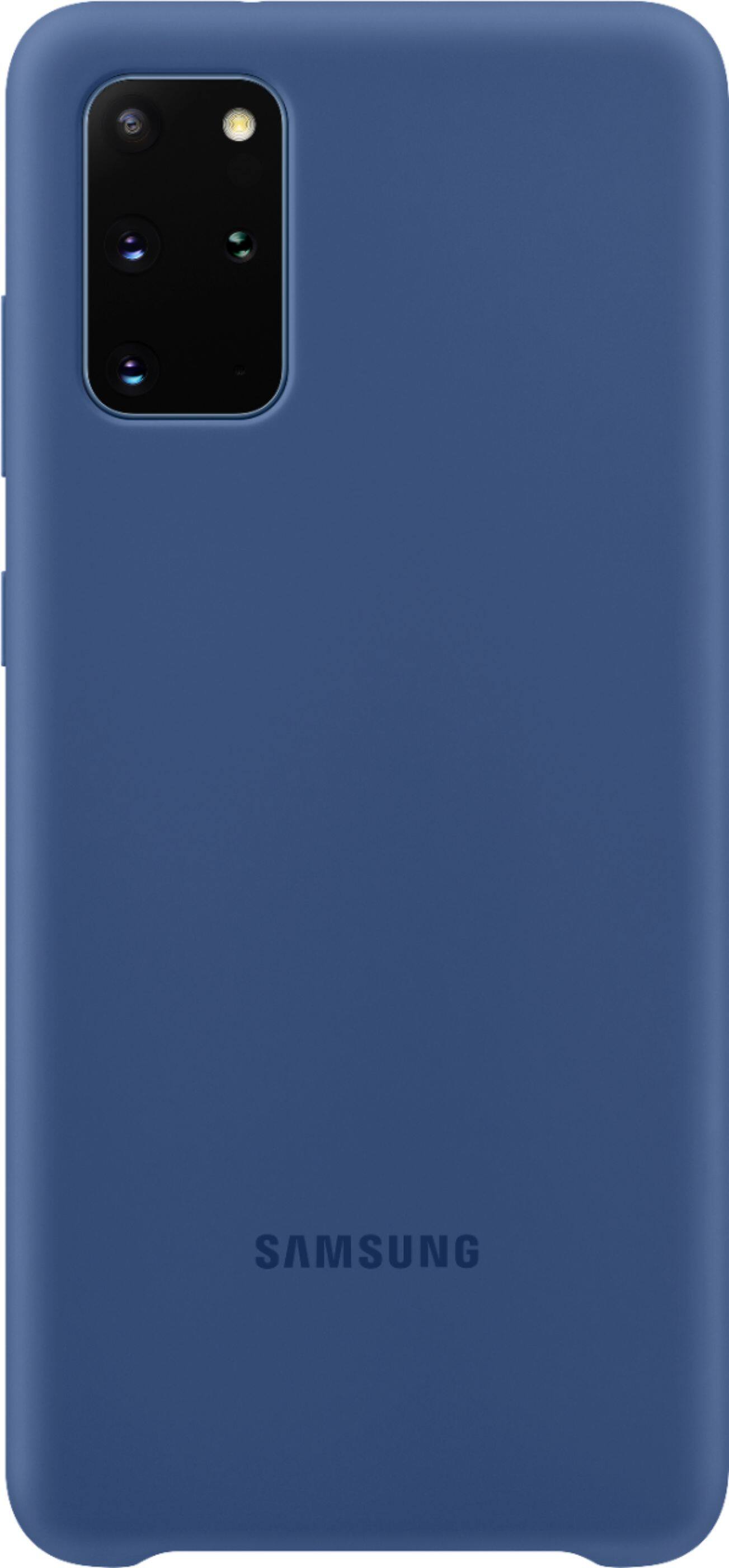 Front. Samsung - Silicone Cover Case for Samsung Galaxy S20+ 5G - Navy.