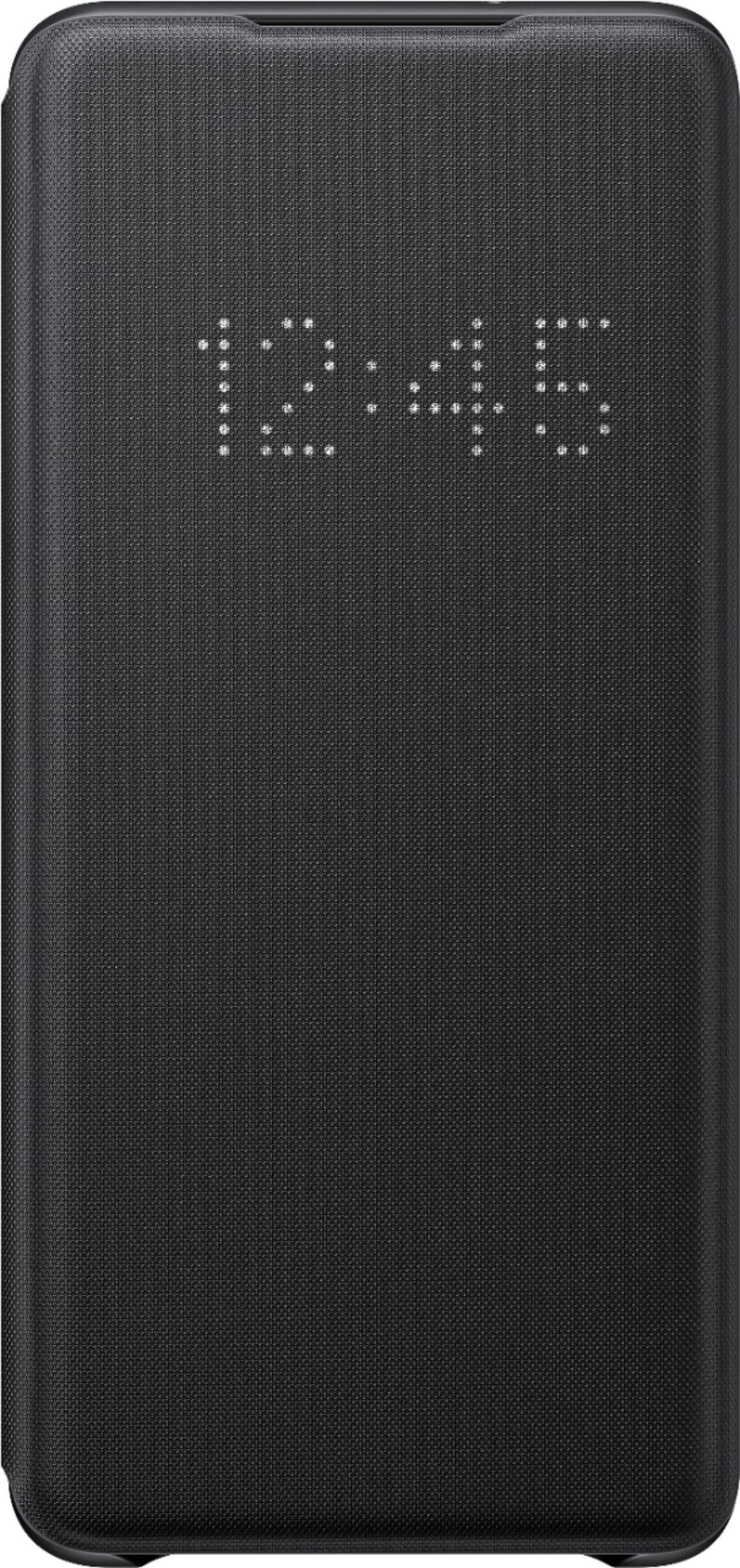 Front. Samsung - LED Wallet Cover Case for Samsung Galaxy S20+ 5G - Black.