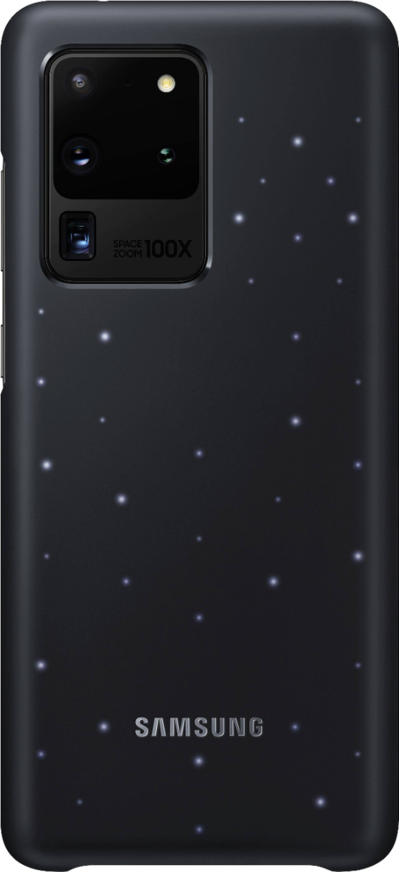 Front. Samsung - LED Back Cover Case for Samsung Galaxy S20 Ultra 5G - Black.