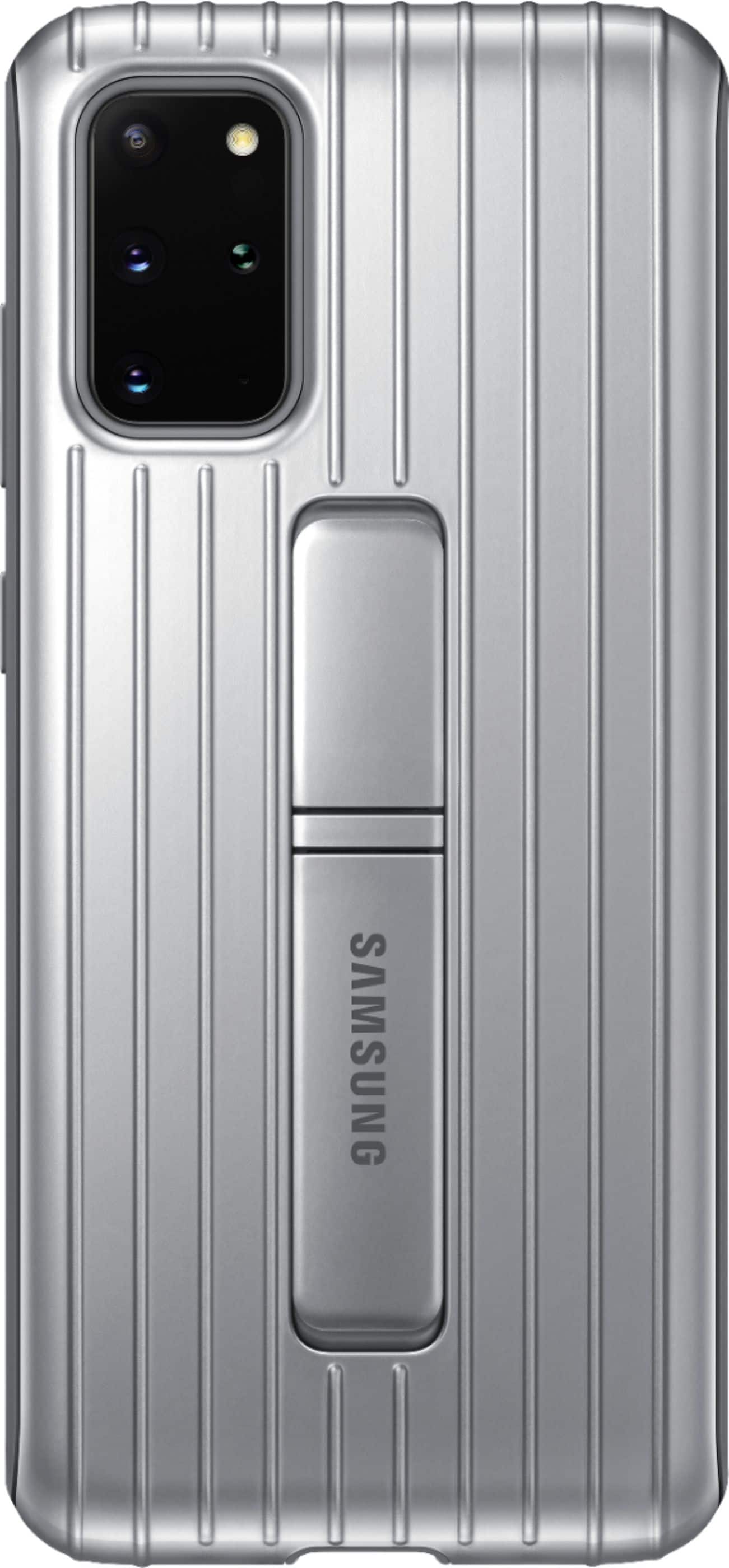Front. Samsung - Rugged Protective Cover for Samsung Galaxy S20+ 5G - Silver.