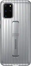 Front. Samsung - Rugged Protective Cover for Samsung Galaxy S20+ 5G - Silver.