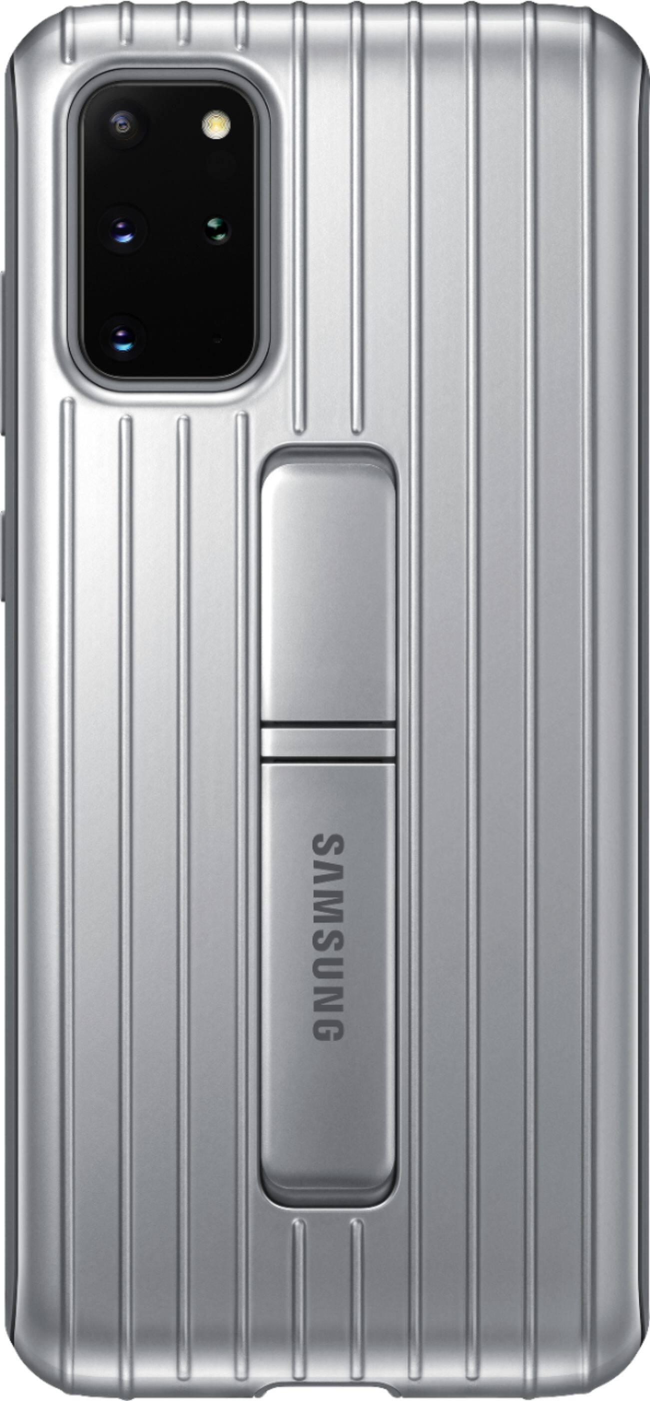 Front. Samsung - Rugged Protective Cover for Samsung Galaxy S20+ 5G - Silver.