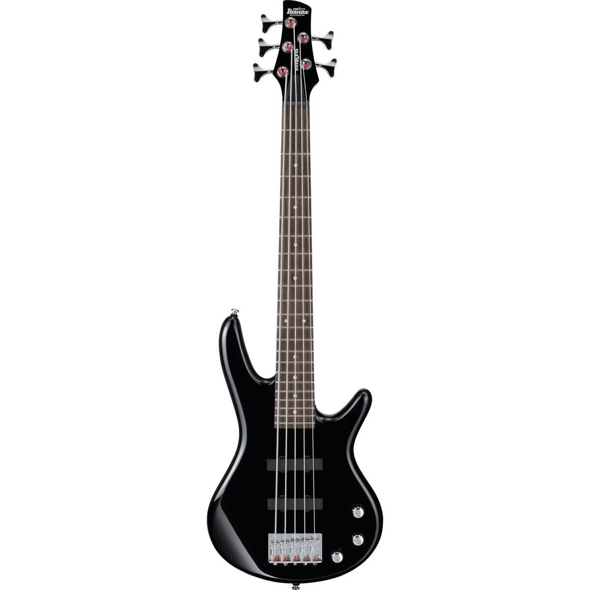 Front. Ibanez - Ibanez miKro Series GSRM25 5-String Electric Bass Guitar, Black.