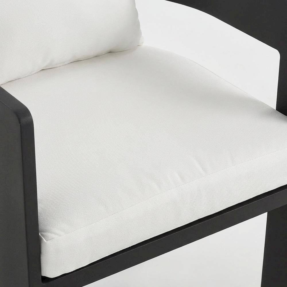 Alt View 1. Outdoor Escape - Aluminum Outdoor Patio Dining Chair with Cushioned Seat and Stylish Design - Gray.