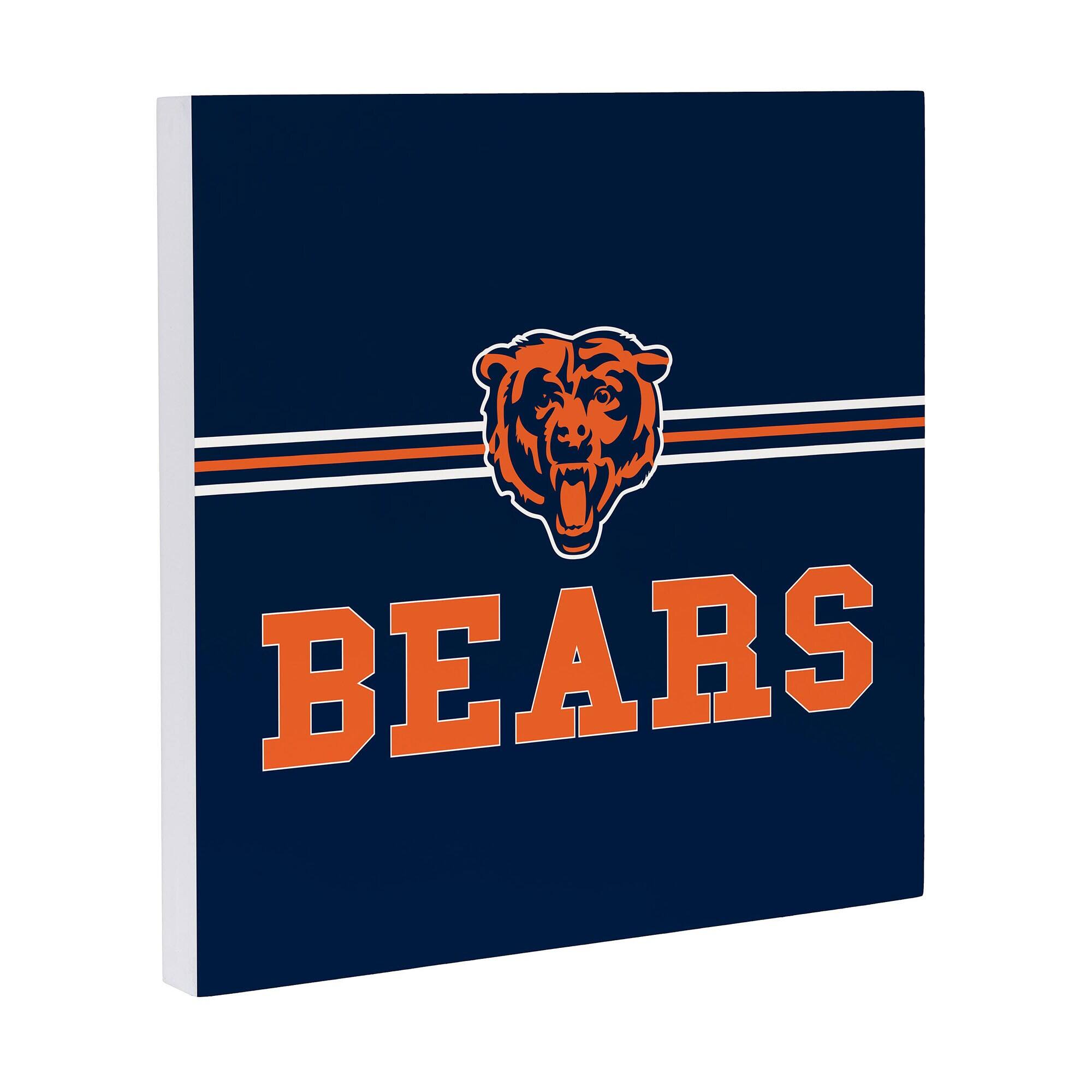 Alt View 1. Evergreen Enterprises - Chicago Bears 12" x 12" Wood Wall Sign - Multicolor.