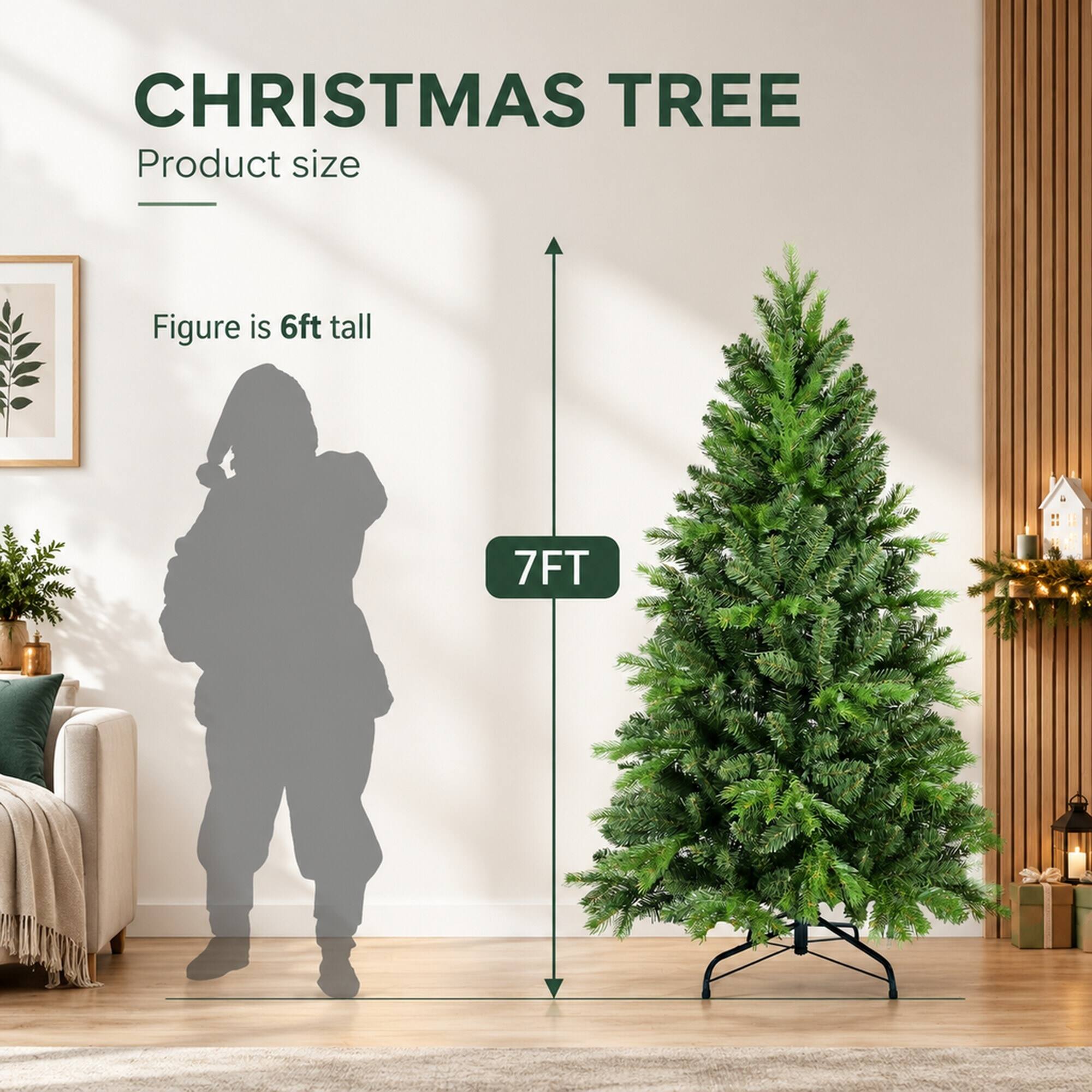 RYHNUYNE 4FT Artificial Christmas Tree With 527 PE and PVC Tips and ...