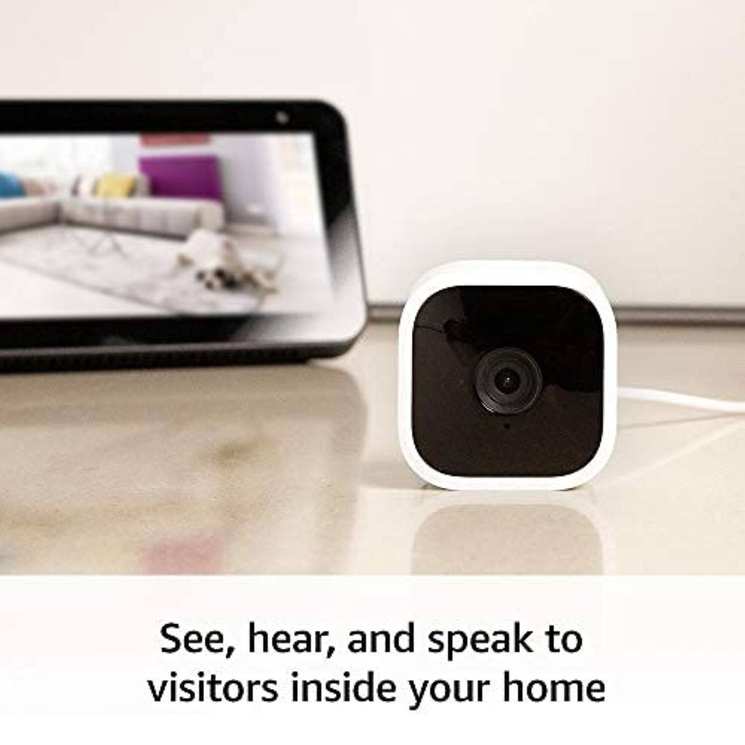 See, hear, and speak to visitors inside your home.