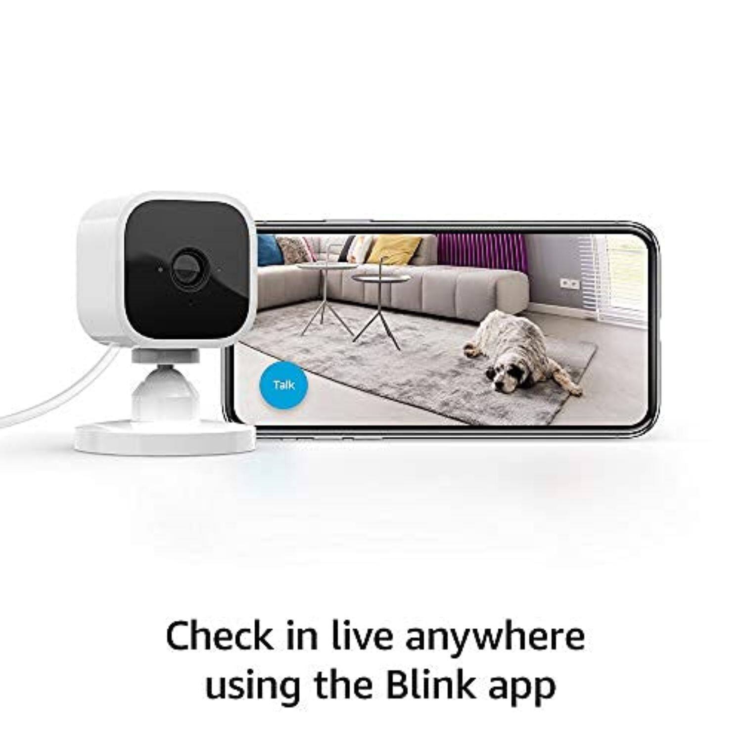 Check in live anywhere using the Blink app.