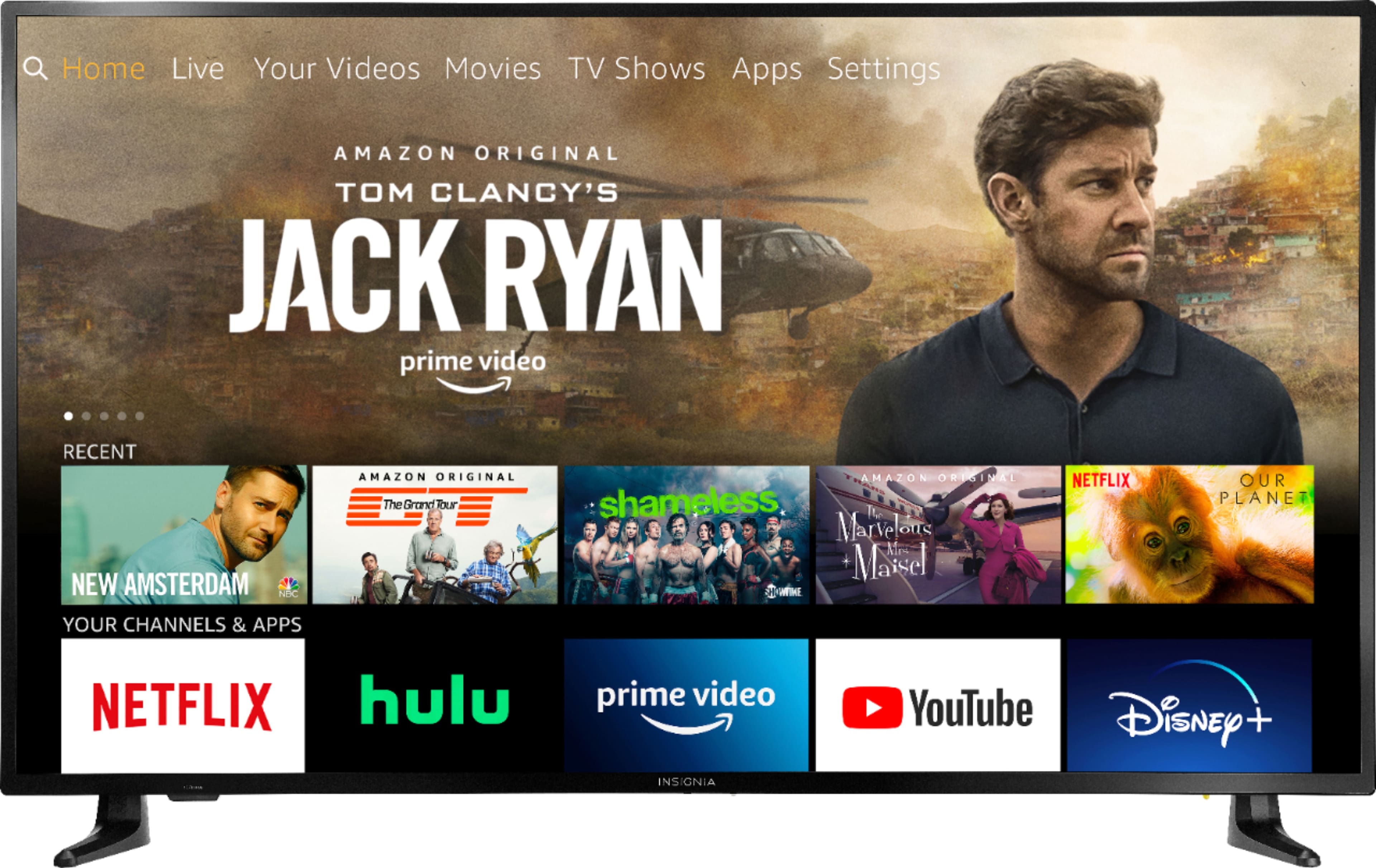 Front. Insignia™ - 55" - 4K UHD TV - Smart - LED - with HDR - Black.