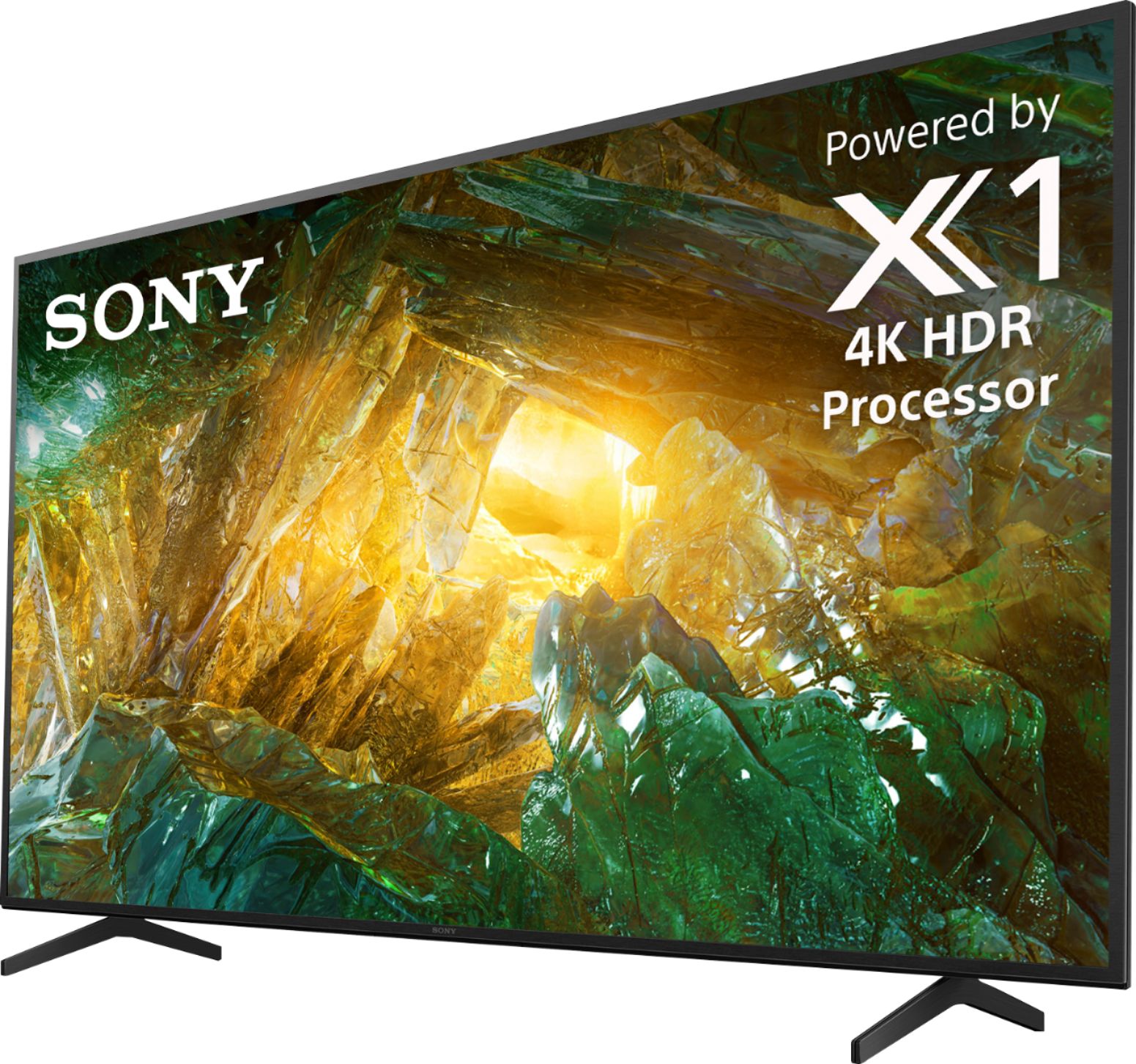 Left View: Sony - 75" Class XBR X800H Series LED 4K UHD Smart Android TV