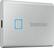 Angle. Samsung - T7 Touch 2TB External USB 3.2 Gen 2 Portable SSD with Hardware Encryption - Silver.