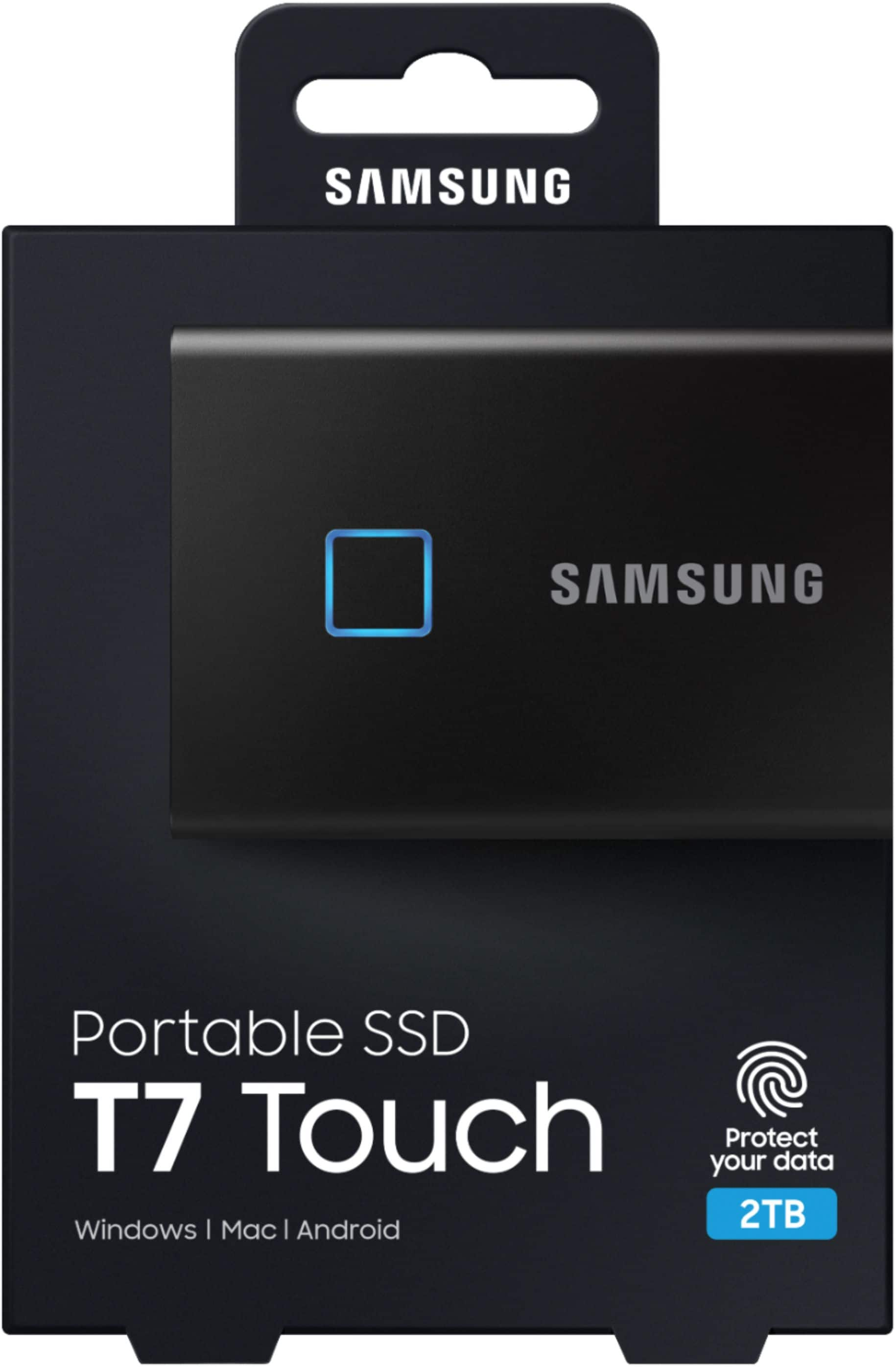 流行に Samsung T7 Touch 2TB 指紋認証機能付き ポータブルSSD ...