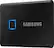 Left. Samsung - T7 Touch 1TB External USB 3.2 Gen 2 Portable SSD with Hardware Encryption - Black.
