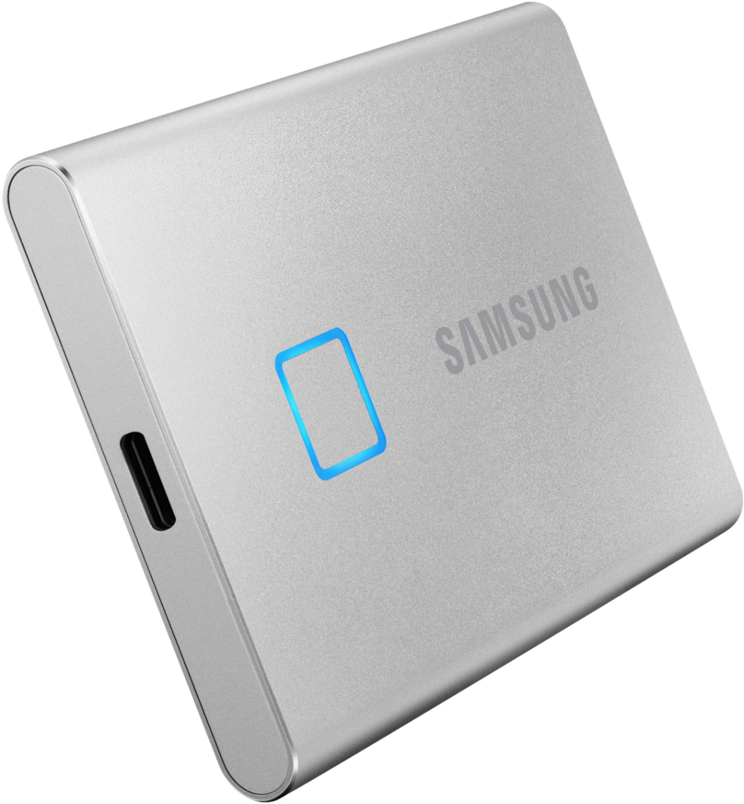 Samsung - Portable T7 Touch 1TB External USB 3.2 Gen 2 Portable Solid State  Drive with Hardware Encryption - Silver