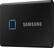 Left. Samsung - T7 Touch 500GB External USB 3.2 Gen 2 Portable SSD with Hardware Encryption - Black.
