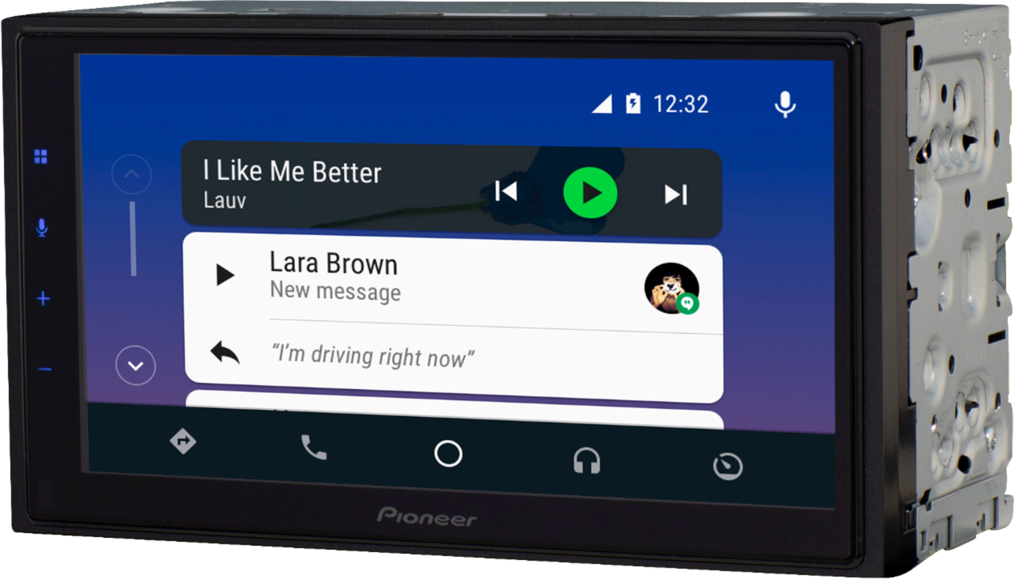 Angle View: Pioneer - 6.8" Android Auto™ and Apple CarPlay® Bluetooth® Digital Media (DM) Receiver - Black