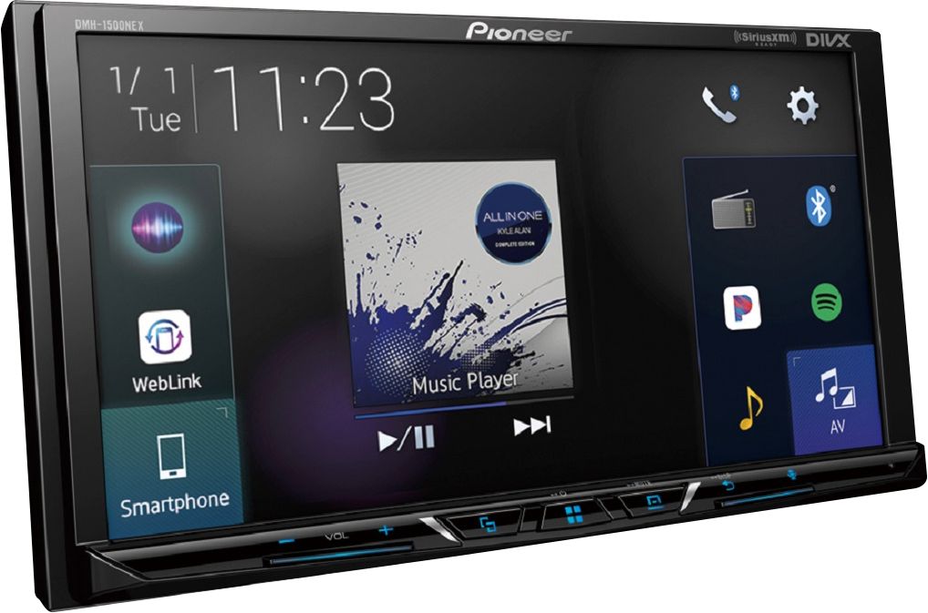 Angle View: Pioneer - 7" Android Auto™ and Apple CarPlay® Bluetooth® Digital Media (DM) Receiver - Black
