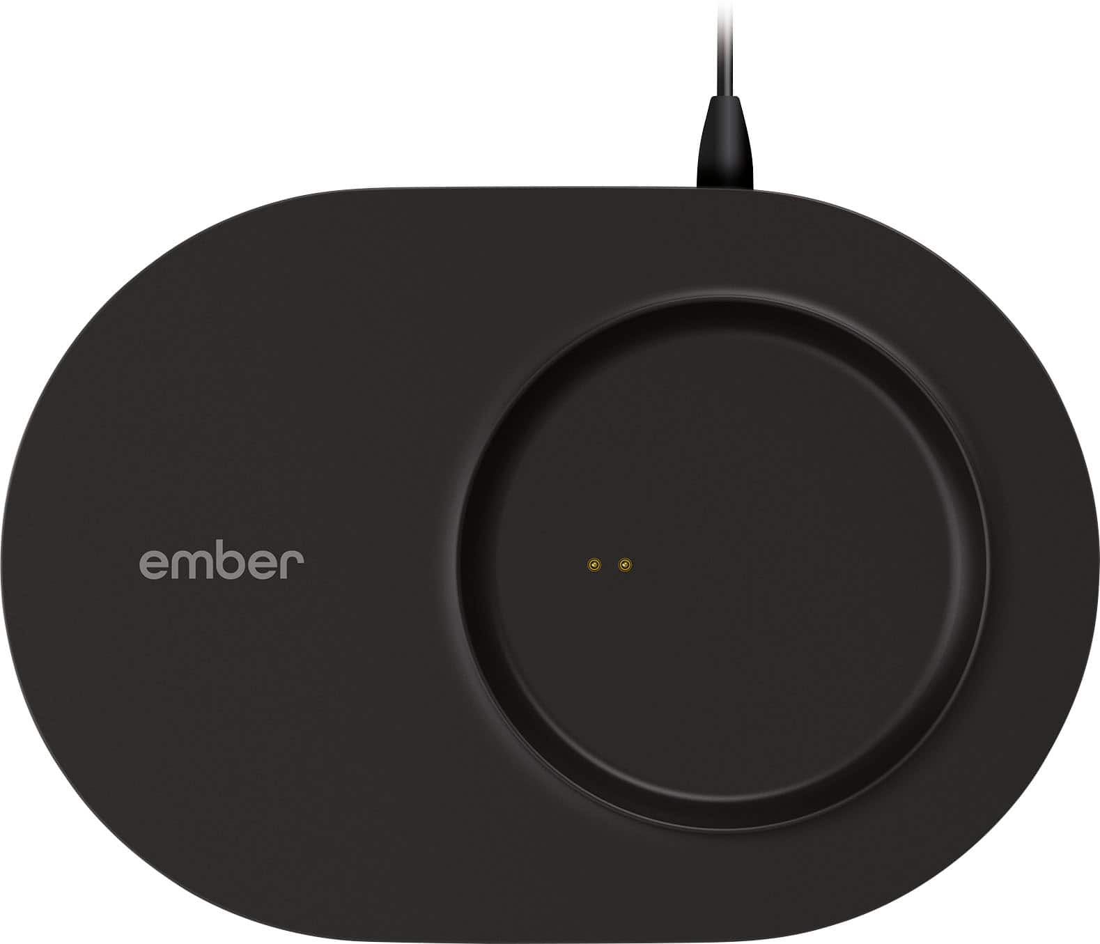 Front. Ember - Travel Mug Charging Coaster 2 - Black.