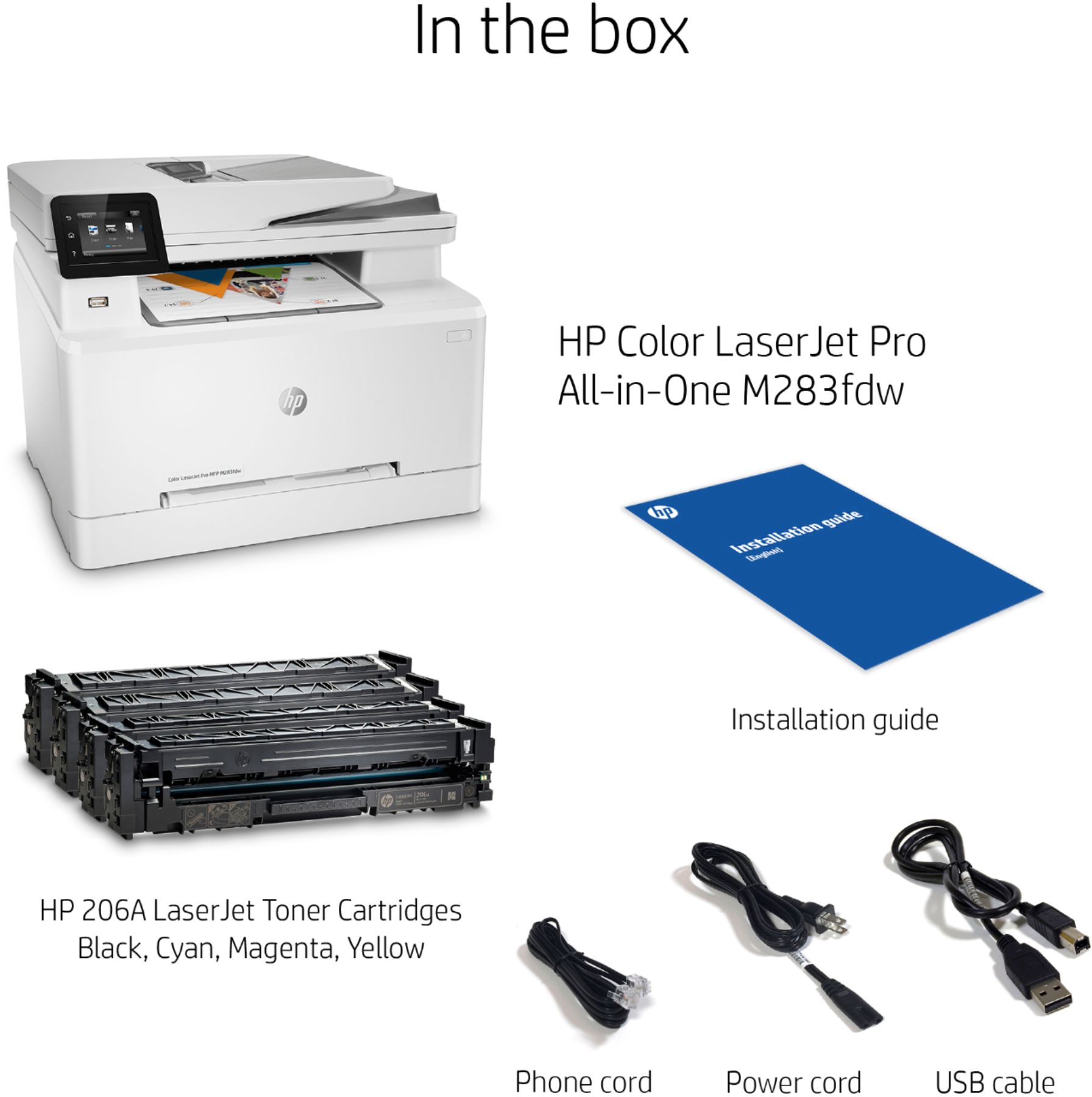 HP LaserJet Pro Wireless 7KW75A#BGJ M283fdw All-In-One Color M283FDW Printer Buy - White Laser Best