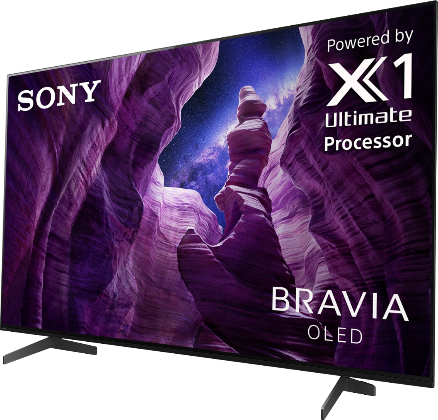 Left View: Sony - 55" Class A8H Series OLED 4K UHD Smart Android TV