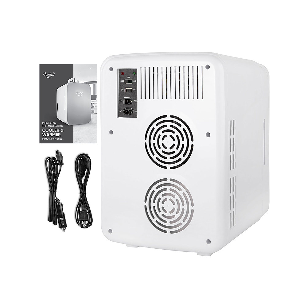 10 Liter / 12 Can Cooluli Electric Cooler and Warmer White : AC/DC Portable Thermoelectric System