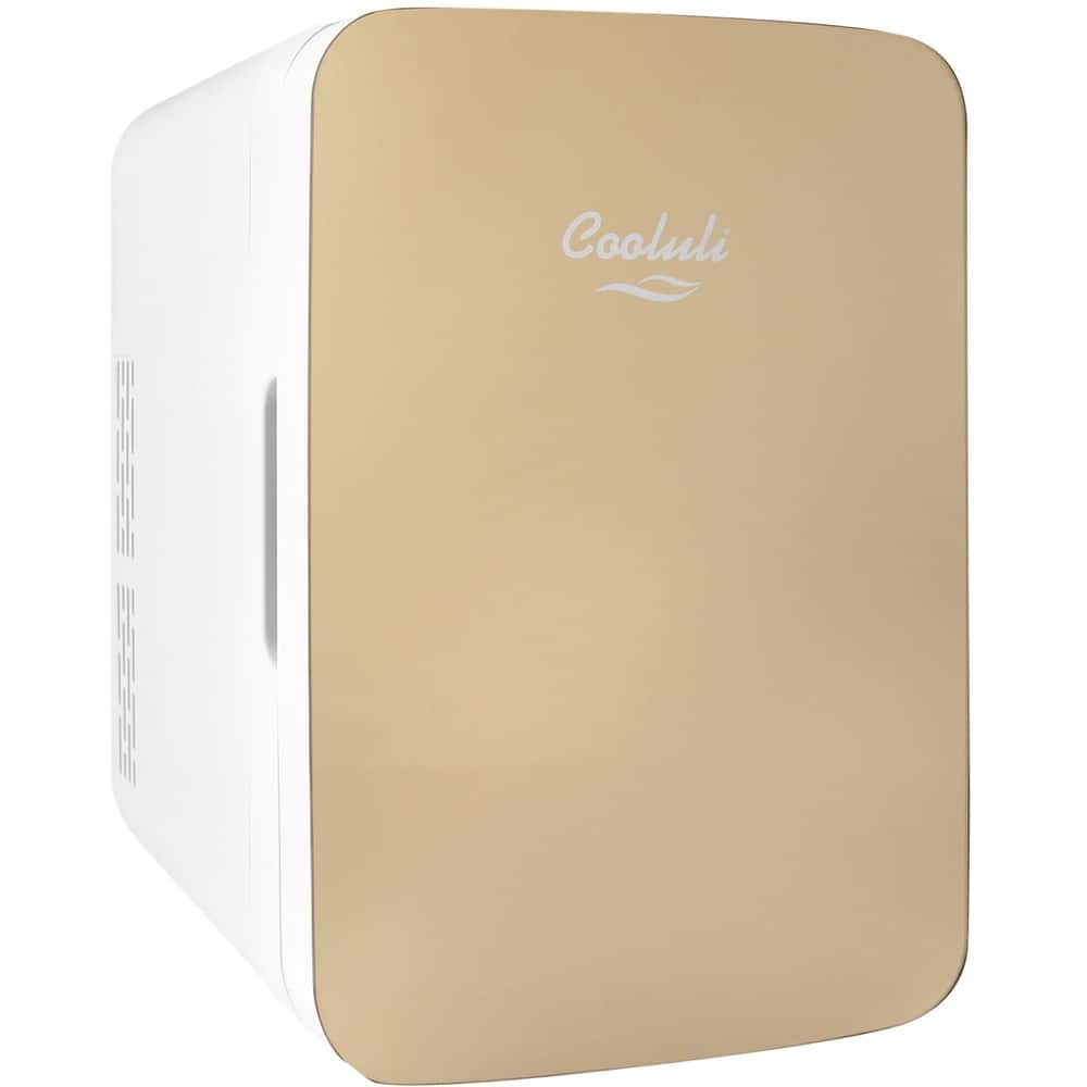 Front. Cooluli - Infinity 0.4 Cu. Ft. Mini Fridge - Gold.
