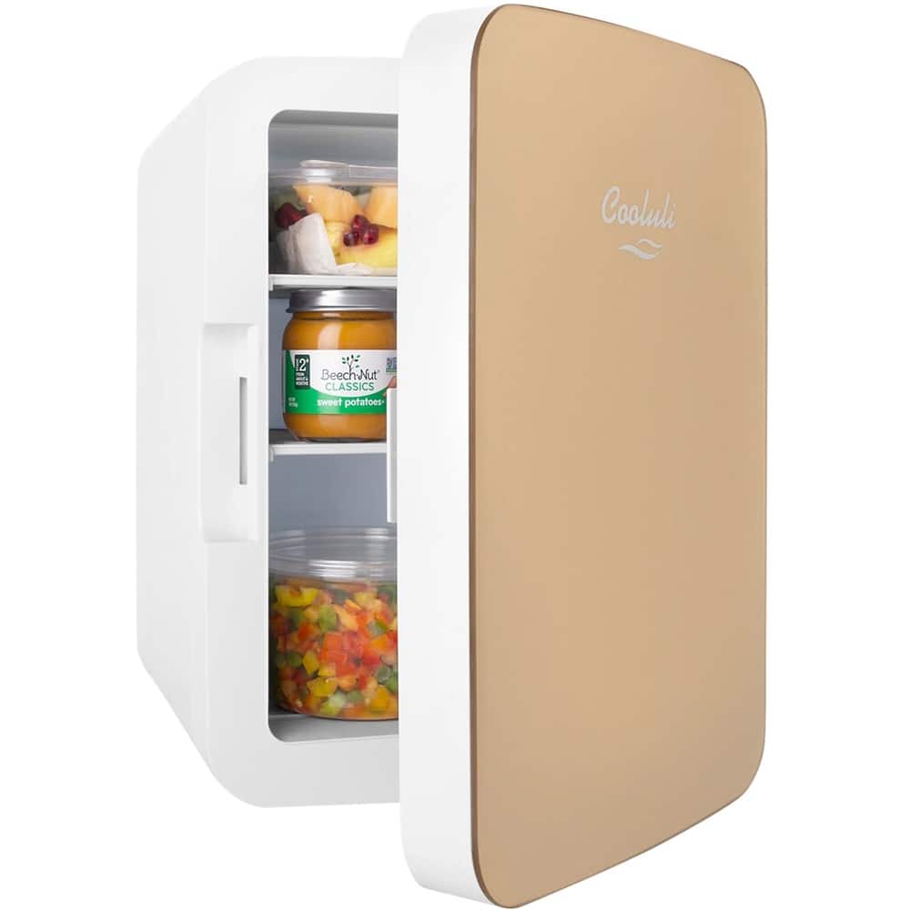 Left. Cooluli - Infinity 0.4 Cu. Ft. Mini Fridge - Gold.