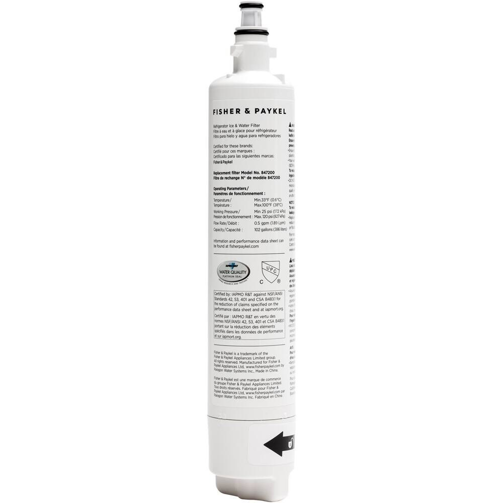 Front. Fisher & Paykel - Water Filter for RF172 and RF203 - White.