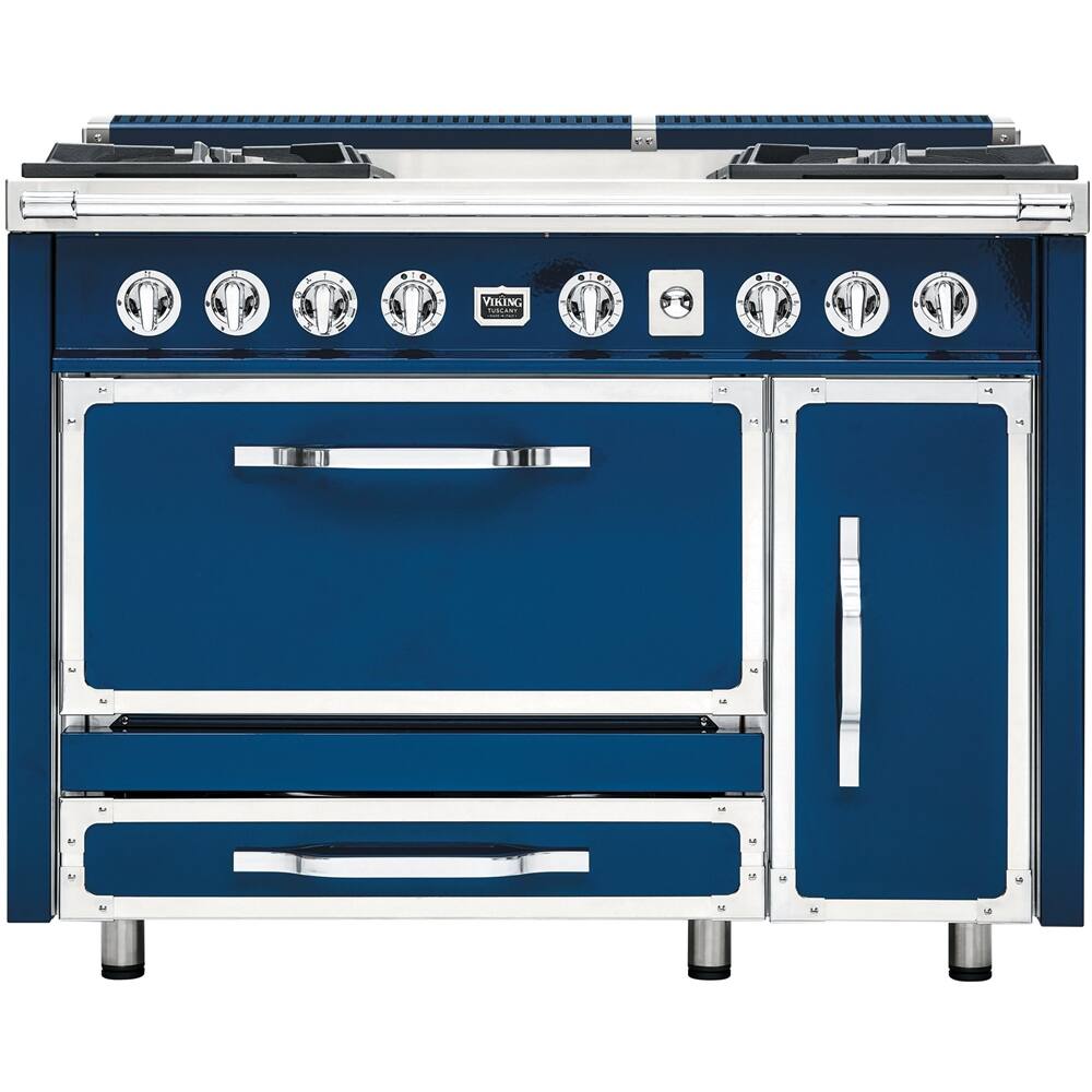 Best Buy Viking Tuscany Freestanding Double Oven Dual Fuel True Convection Range Dark Blue